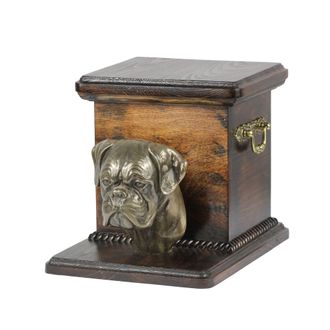 OEM Boxer, Boxer I - Una Urna Para Cenizas De Perro Con Una Estatuilla, Una Elegante Urna Para Un Perro, Una Urna &Uacute;nica Con Un Busto De Perro De Art-dog