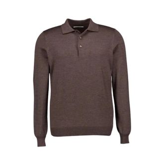 Gran Sasso Tennis M/L Gebreide trui met ronde hals - Heren - Truien - Bruin - Maat: L
