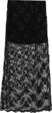 So Allure Straight rok met detail van kant - Zwart