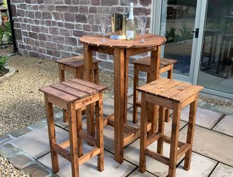 Charles Taylor Trading Alfresco Bar Set Four Seater in Brown