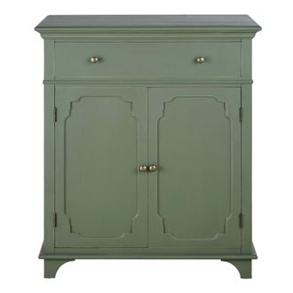 Maisons du monde Aparador con 2 puertas y 1 caj&oacute;n en verde caqui 85 cm