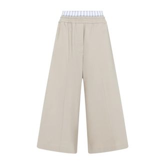 Loewe Wide Trousers, female, Beige, XS, Elegant Nude Trousers for Stylish Outings