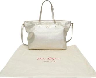 Ferragamo Pre-owned Gancini Shoulder Bag - Dames - Vintage Shopper - Geel - ONE Size - Leer - Vintage