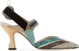 Fendi Multicolor Slingback Heels
