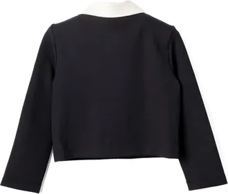 Viktor & Rolf Contrast-Collar Cropped Jacket - Black