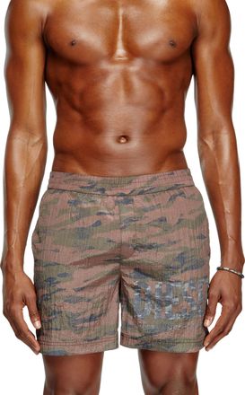 Diesel Mid-length swim shorts in camo ripstop - Swim shorts - Man - Brown