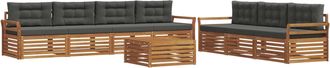 vidaXL Conjunto De Sof&aacute;s De Exterior 8 Uds. Natural Y Antracita Vidaxl