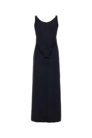 Fendi Womens Midnight Blue Satin Dress Darknavy Abiti