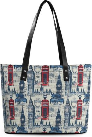 Generic Theme of Uk And London British Flag Tote Bags for Women Cute Shoulder Purses Handbags