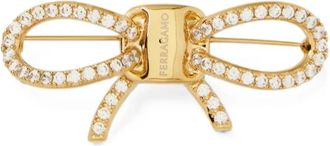 Ferragamo Vara Strik Broche - Dames - Broches - Geel - ONE Size - Accessoires