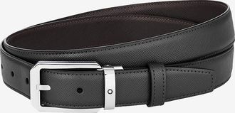 Montblanc Wendbarer G&uuml;rtel aus braunem und schwarzem Leder - 30 mm