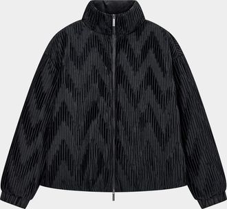 Emporio Armani Chevron Velvet Down Jacket