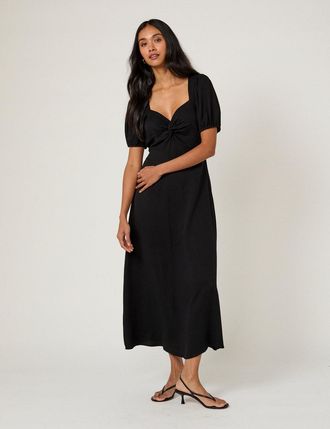 Nobody's Child Black Sweetheart Neck Tyla Midi Dress