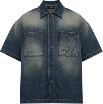 Amiri Denim Overhemd met Korte Mouwen - Heren - Spijkeroverhemden - Blauw - M - Denim - Overhemden