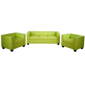 Hhg Hhg - 3-1-1 Conjunto Sof&aacute; Conjunto Sof&aacute; Lounge Lille, Polipiel, Verde Claro