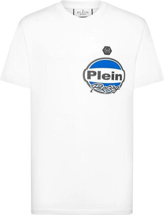 Philipp Plein T-shirt Ronde Hals SS Cars Racing - Heren - T-shirts - Wit - L - Katoen - Tops