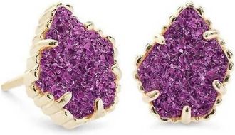 Kendra Scott Womens Tessa Stud Earrings In Gold/amethyst Drusy