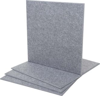 Hhg Hhg - Lote De 4 Paneles Ac&uacute;sticos De Pared 572, Paneles Ac&uacute;sticos De Pared, Fonoabsorbentes 1m&sup2; Superficie 50x50cm, Gris