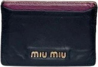 Miu Miu Pre-owned Leather Wallet - Dames - Vintage Accessoires - Zwart - ONE Size - Leer - Vintage
