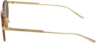 Bottega Veneta Mens Bv1389s Round Metal Frame Sunglasses Gold