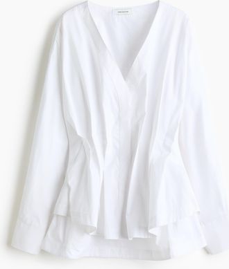 H&M Taillierte Baumwollbluse - Weiss