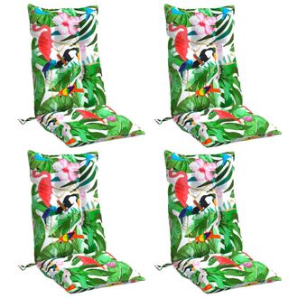 vidaXL Cojines De Silla Con Respaldo Alto 4 Uds Tela Oxford Multicolor Vidaxl