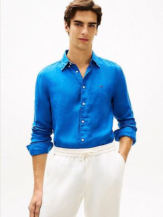 Tommy Hilfiger Regular Fit Washed Pure Linen Shirt