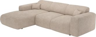 Vente-Unique Sof&aacute; rinconera izquierda de pana beige POGNI de Maison C&eacute;phy