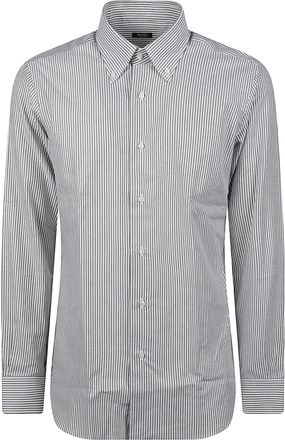 Barba Vertical Striped Cotton Button-Down Shirt