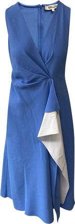 Diane Von Fürstenberg Diane Von Furstenberg Addison Blue and White Ruched Dress