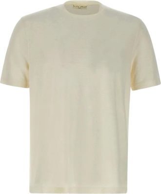 FILIPPO DE LAURENTIIS T-shirt girocollo in misto lino - Bianco
