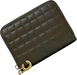 Celine Pre-owned Wallets, female, Green, Size: ONE SIZE Pre-owned Leather Wallet