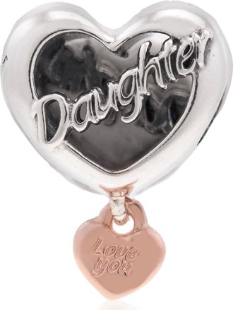 Pandora Daughter Sterling Silver And 14K Rose Gold-Plated Charm