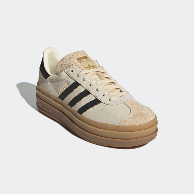 Sneaker ADIDAS ORIGINALS GAZELLE BOLD, Damen, Gr. 38,5, cream wei&szlig;, core schwarz, sand strata, Leder, Schuhe Sneaker