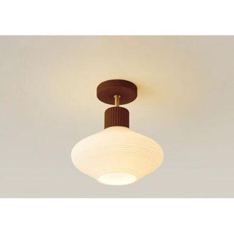 OEM L&aacute;mpara De Techo Moderna, Semiempotrada, Cerca Del Techo, Con Pantalla De Vidrio Blanco Ondulado Y Estriado, L&aacute;mpara Colgante De Estilo R&uacute;stico Para H