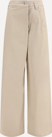 Brunello Cucinelli Pantaloni a gamba larga in cotone con monile Woman 38
