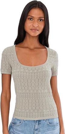 Paige Etoile Top Womens Clothing Sea Mist : LG, Cotton/Nylon/Silk