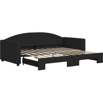 vidaXL Sof&aacute; Cama Nido Tela Negro 90x190 Cm Vidaxl