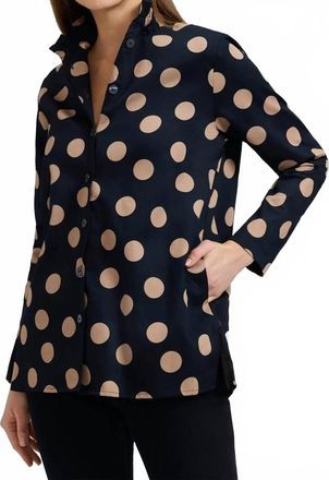 Foxcroft Carolina Long Sleeve Shirt Jacket In Black/almond