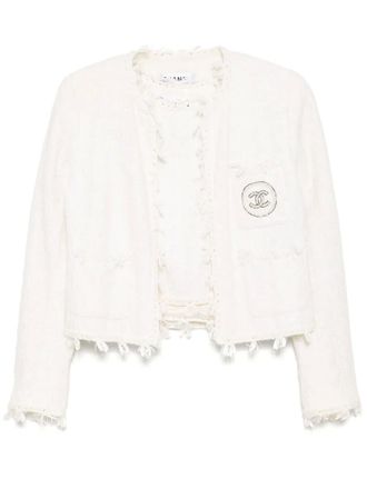 Chanel 2005 tweed jacket set - women - Cotton/Silk/Rayon/Acrylic/Spandex/Elastane/Polyester/Wool/Spandex/Elastane - One Size - Black