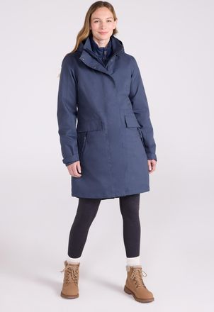 Mountain Warehouse Rain On Womens 3 In 1 Jacket with Pockets Waterproof Breathable Coat Blue - Size 14 UK