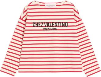 Valentino Garavani Gestreept jersey T-shirt - Rood