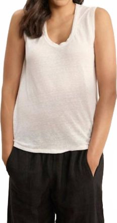 Velvet Anca Linen Knit Top In White