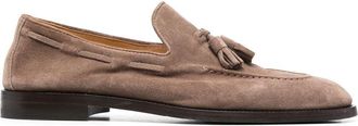 Brunello Cucinelli tassel-detail loafers - men - Calf Suede/Calf Leather/Calf Leather/Rubber - 43.5 - Brown