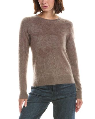 Sofiacashmere Sofiacashmere Brushed Jersey Crewneck 100% Cashmere Sweater