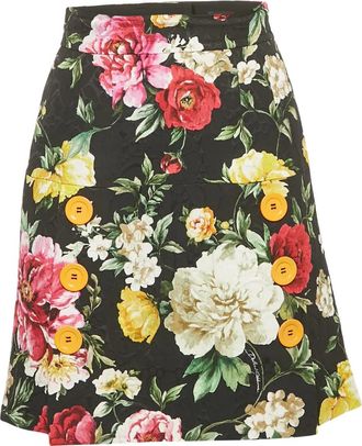Dolce & Gabbana Gonna XS a fiori jacquard - Nero