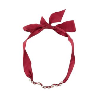 Forte_Forte Accessoires, Dames, Rood, ONE Size, Zijde-blend Knoop Haaraccessoire