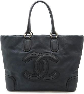 Chanel Pre-owned Vintage Tote Bag - Dames - Vintage Shopper - Zwart - ONE Size - Leer - Vintage