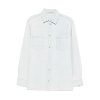 Golden Goose Denim Shirts, male, Blue, Size: M Camicia con taschino