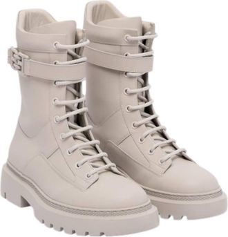 Bally Womens Gioele Leather Ankle Boots In Dusty White